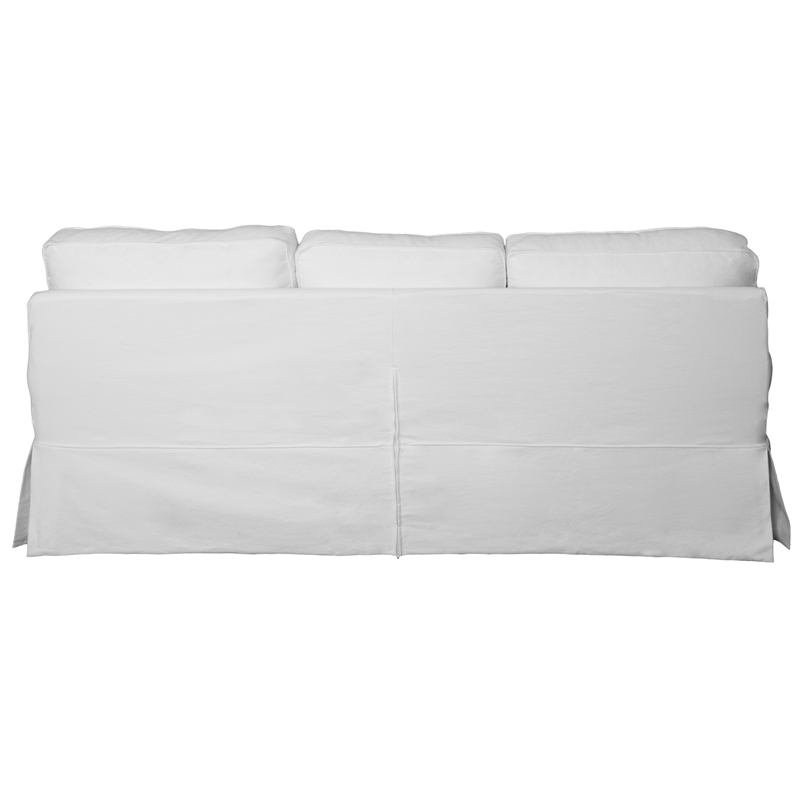 Horizon 3PC Slipcovered Sofa Chair Ottoman Set White Washable Performance Fabric