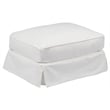 Horizon 3PC Slipcovered Sofa Chair Ottoman Set White Washable Performance Fabric