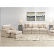 Horizon 3PC Slipcovered Sofa Chair Ottoman Set Tan Washable Performance Fabric