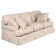 Horizon 3PC Slipcovered Sofa Chair Ottoman Set Tan Washable Performance Fabric