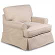 Horizon 3PC Slipcovered Sofa Chair Ottoman Set Tan Washable Performance Fabric