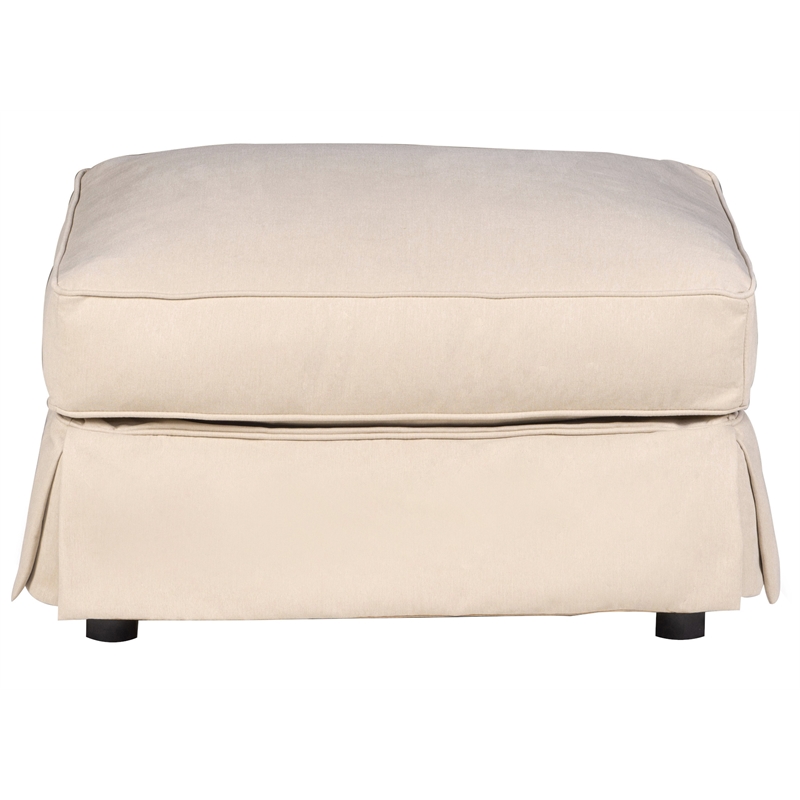 Horizon 3PC Slipcovered Sofa Chair Ottoman Set Tan Washable Performance Fabric