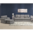 Horizon 3PC Slipcovered Sofa Chair Ottoman Set Gray Washable Performance Fabric