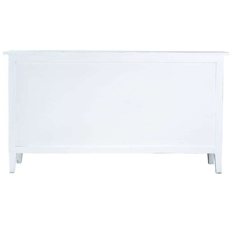 Sunset Trading Cottage Shutter Door Credenza White/Gray Solid Wood No Assembly