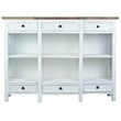 Sunset Trading Lattice Display Console White Brown Solid Wood Fully Assembled