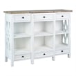 Sunset Trading Lattice Display Console White Brown Solid Wood Fully Assembled