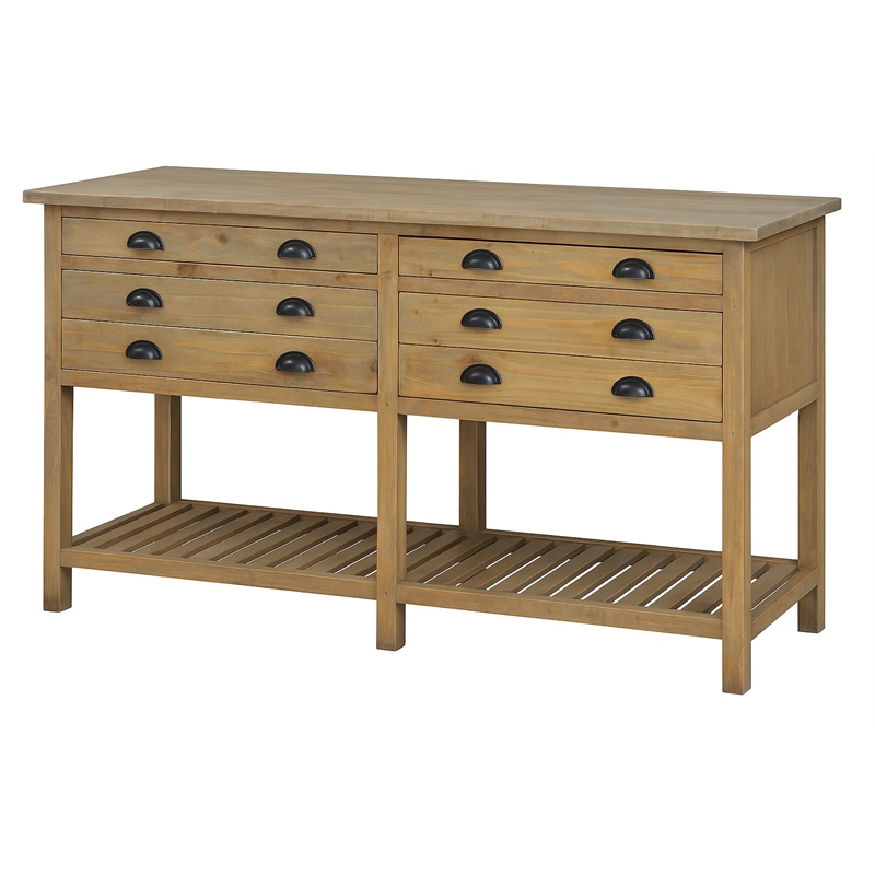 Sunset Trading Cottage Sideboard Driftwood Brown Solid Wood