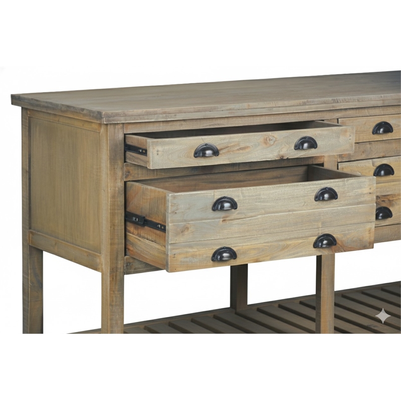 Sunset Trading Cottage Sideboard Driftwood Brown Solid Wood