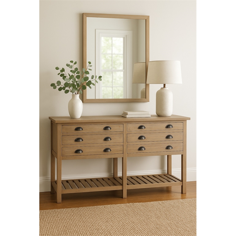 Sunset Trading Cottage Sideboard Driftwood Brown Solid Wood