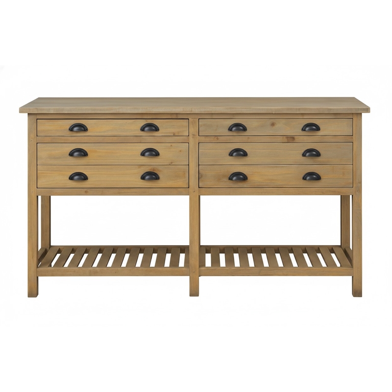 Sunset Trading Cottage Sideboard Driftwood Brown Solid Wood