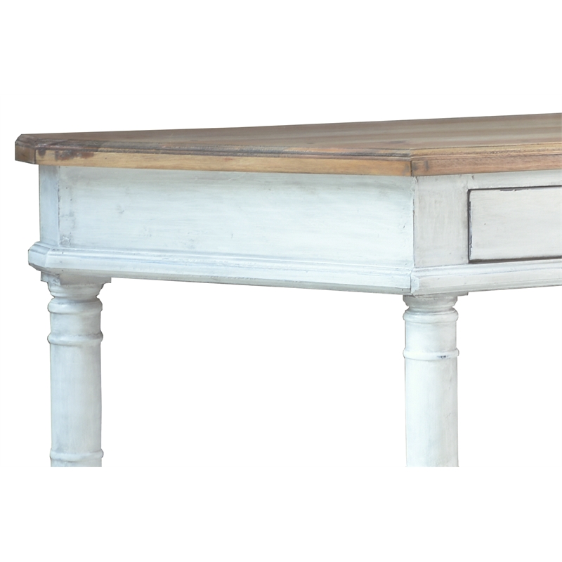 Sunset Trading Cottage Display Table White/Brown Solid Wood Fully Assembled