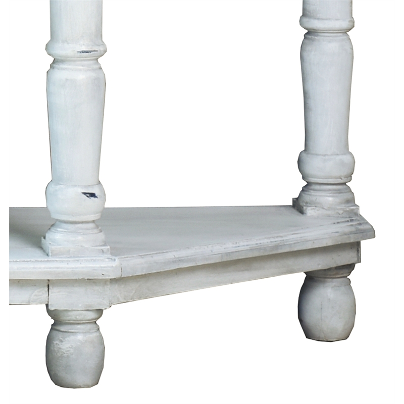 Sunset Trading Cottage Display Table White/Brown Solid Wood Fully Assembled