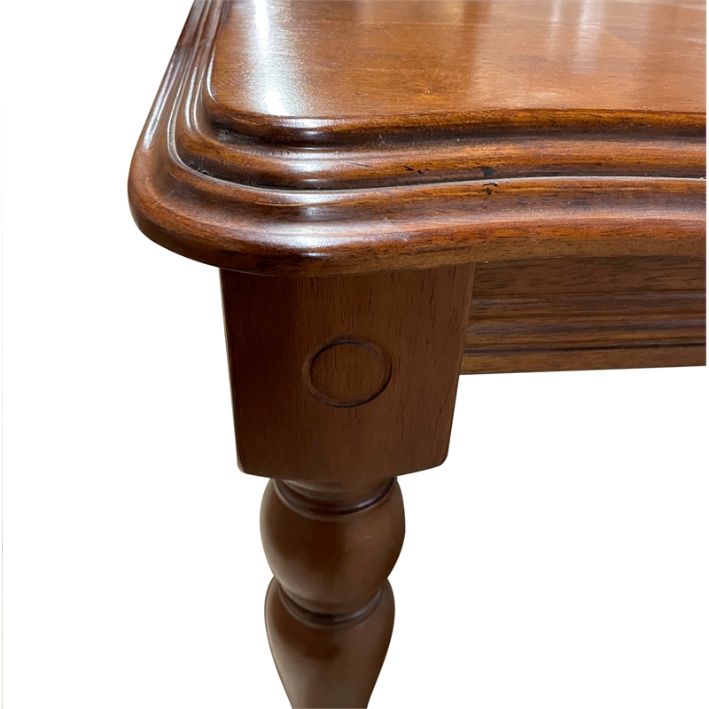 Andrews 7PC Rectangle Extending Dining Set w Windsor Chairs Chestnut Brown Wood