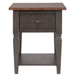 Sunset Trading Dakota End Table w Drawer and Shelf Brown and Gray Solid Wood