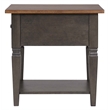Sunset Trading Dakota End Table w Drawer and Shelf Brown and Gray Solid Wood