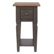 Sunset Trading Dakota Lamp Side Table w Drawer and Shelf Brown Gray Solid Wood