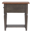 Sunset Trading Dakota Lamp Side Table w Drawer and Shelf Brown Gray Solid Wood