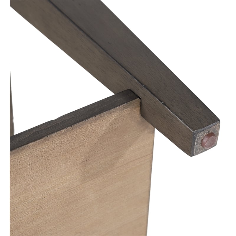 Sunset Trading Dakota Lamp Side Table w Drawer and Shelf Brown Gray Solid Wood