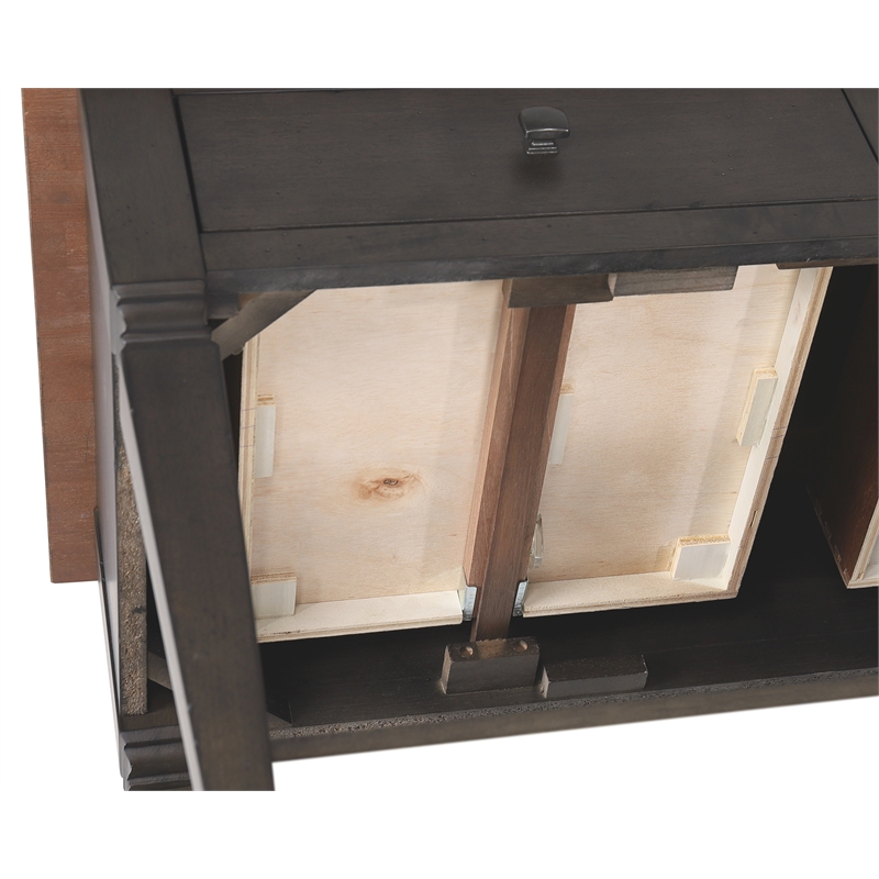 Sunset Trading Dakota Rectangular Coffee Table w Drawers Shelf Brown Gray Wood