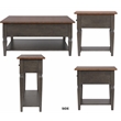 Sunset Trading Dakota 4PC Square Coffee Table Set w Console Brown Gray Wood