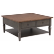 Sunset Trading Dakota 4PC Square Coffee Table Set w Console Brown Gray Wood