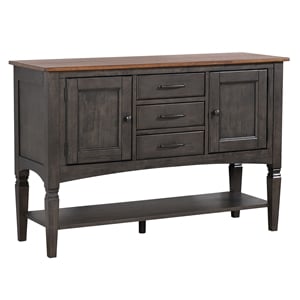 Sunset Trading Dakota 54&quot Wood Sideboard with Cabinet Drawers Shelf in Gray