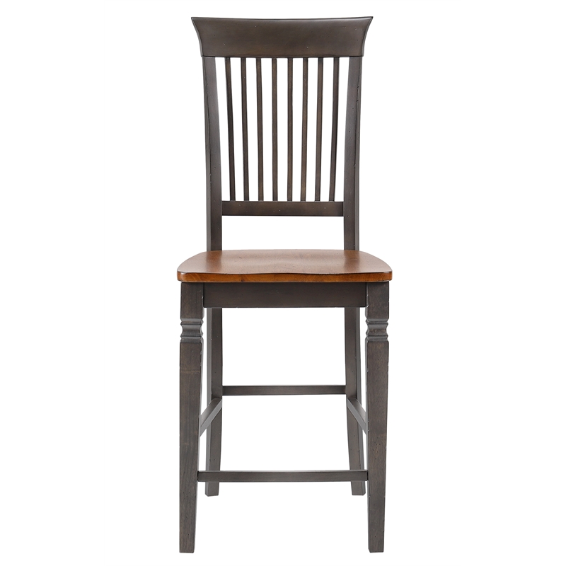 Sunset Trading Dakota 24-inch Slat Back Barstools Set of 2 Brown-Gray Solid Wood