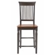 Sunset Trading Dakota 24-inch Slat Back Barstools Set of 2 Brown-Gray Solid Wood