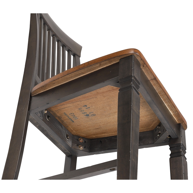 Sunset Trading Dakota 24-inch Slat Back Barstools Set of 2 Brown-Gray Solid Wood