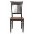 Sunset Trading Dakota Slat Back Dining Chairs Set of 2 Brown Gray Solid Wood