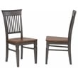 Sunset Trading Dakota Slat Back Dining Chairs Set of 2 Brown Gray Solid Wood