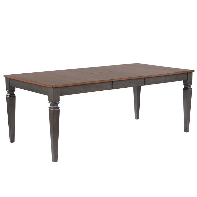 Dakota 60-78-inch Rectangle Expanding Butterfly Dining Table Brown and Gray Wood