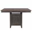 Dakota 42-54-inch Counter Ht Expanding Dining Table w Storage Brown Gray Wood