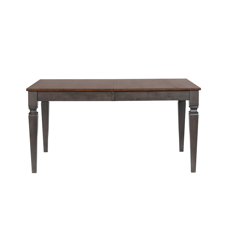 Dakota 6PC 60-78-in Rectangle Expand Dining Table Set w Buffet Gray Brown Wood