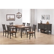 Dakota 8PC 60-78-in Rectangle Expand Dining Table Set w Buffet Brown Gray Wood