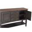 Dakota 8PC 60-78-in Rectangle Expand Dining Table Set w Buffet Brown Gray Wood