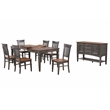 Dakota 8PC 60-78-in Rectangle Expand Dining Table Set w Buffet Brown Gray Wood