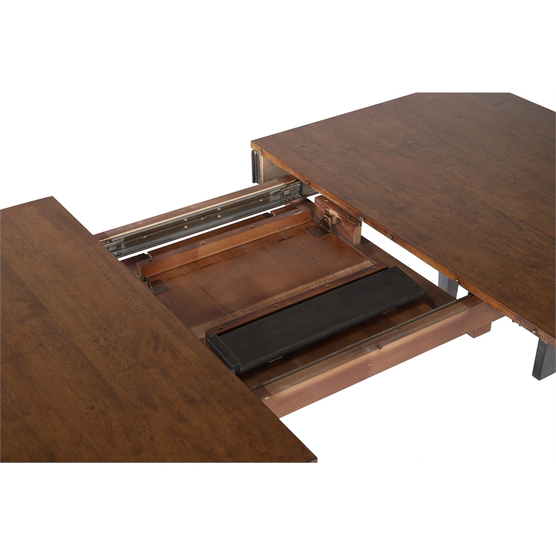 Dakota 10PC 60-78-in Rectangle Expand Dining Table Set w Buffet Brown Gray Wood