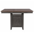 Dakota 5PC Extendable 42-54-in Pub Dining Storage Table Set in Brown & Gray Wood