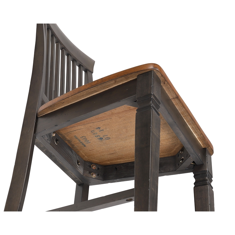 Dakota 5PC Extendable 42-54-in Pub Dining Storage Table Set in Brown & Gray Wood