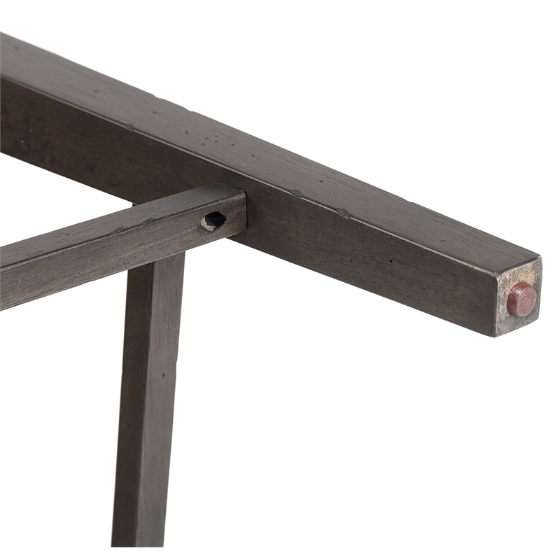 Dakota 5PC Extendable 42-54-in Pub Dining Storage Table Set in Brown & Gray Wood