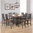 Dakota 9PC Extendable 42-54-in Pub Dining Storage Table Set in Brown & Gray Wood