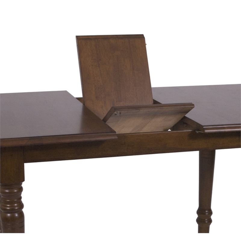 Sunset Trading 5PC 60-in Rectangular Extending Dining Table Set Black Brown Wood