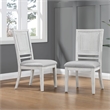 Sunset Trading Dover Dining Side Chair Upholstered Seat Off White Wood Set of 2