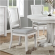 Sunset Trading Dover Dining Side Chair Upholstered Seat Off White Wood Set of 2