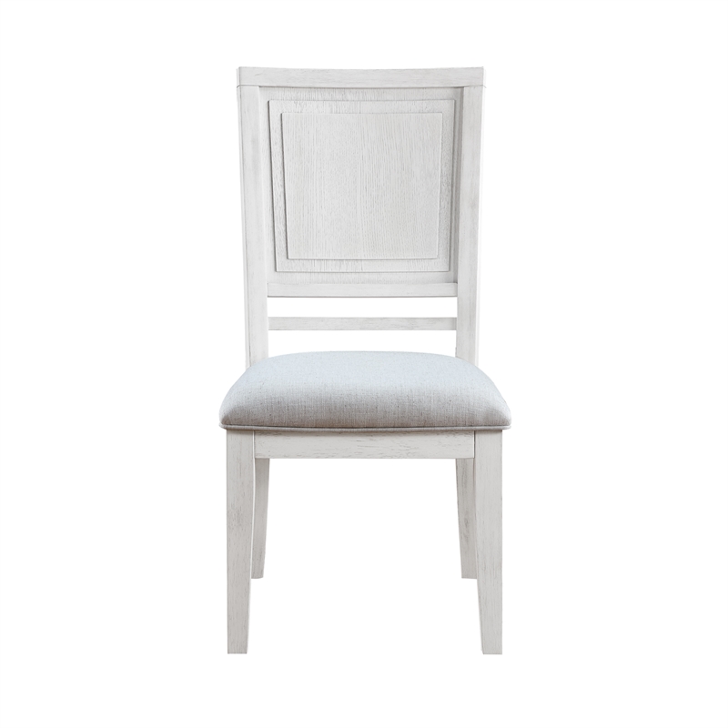 Sunset Trading Dover Dining Side Chair Upholstered Seat Off White Wood Set of 2