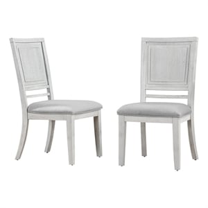 Sunset Trading Dover Dining Side Chair Upholstered Seat Off White Wood Set of 2
