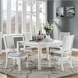 Sunset Trading Dover Upholstered Dining Side Chairs Cerused White Wood Set of 2