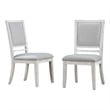 Sunset Trading Dover Upholstered Dining Side Chairs Cerused White Wood Set of 2