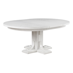 Sunset Trading Dover Expanding 54&quotRound-72&quotOval Pedestal White Wood Dining Table